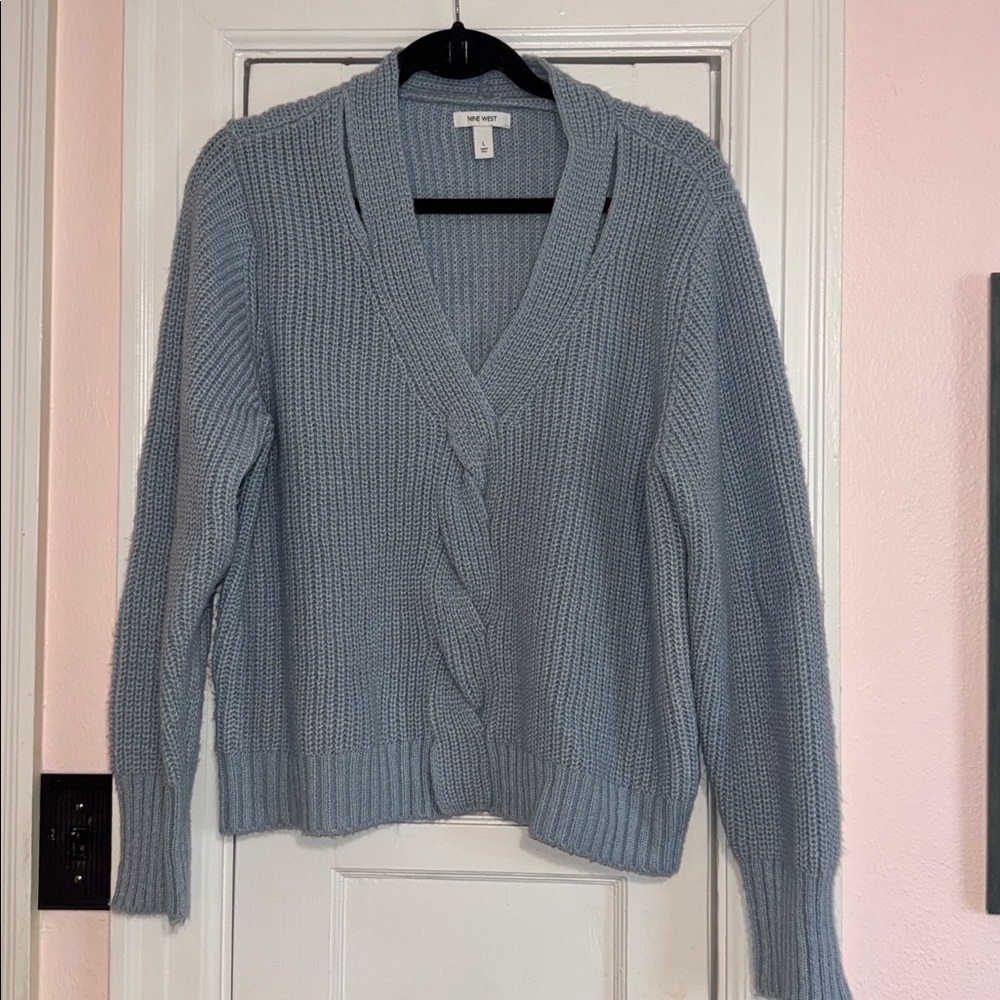 Nine West Light Blue Knit Sweater